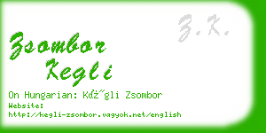 zsombor kegli business card